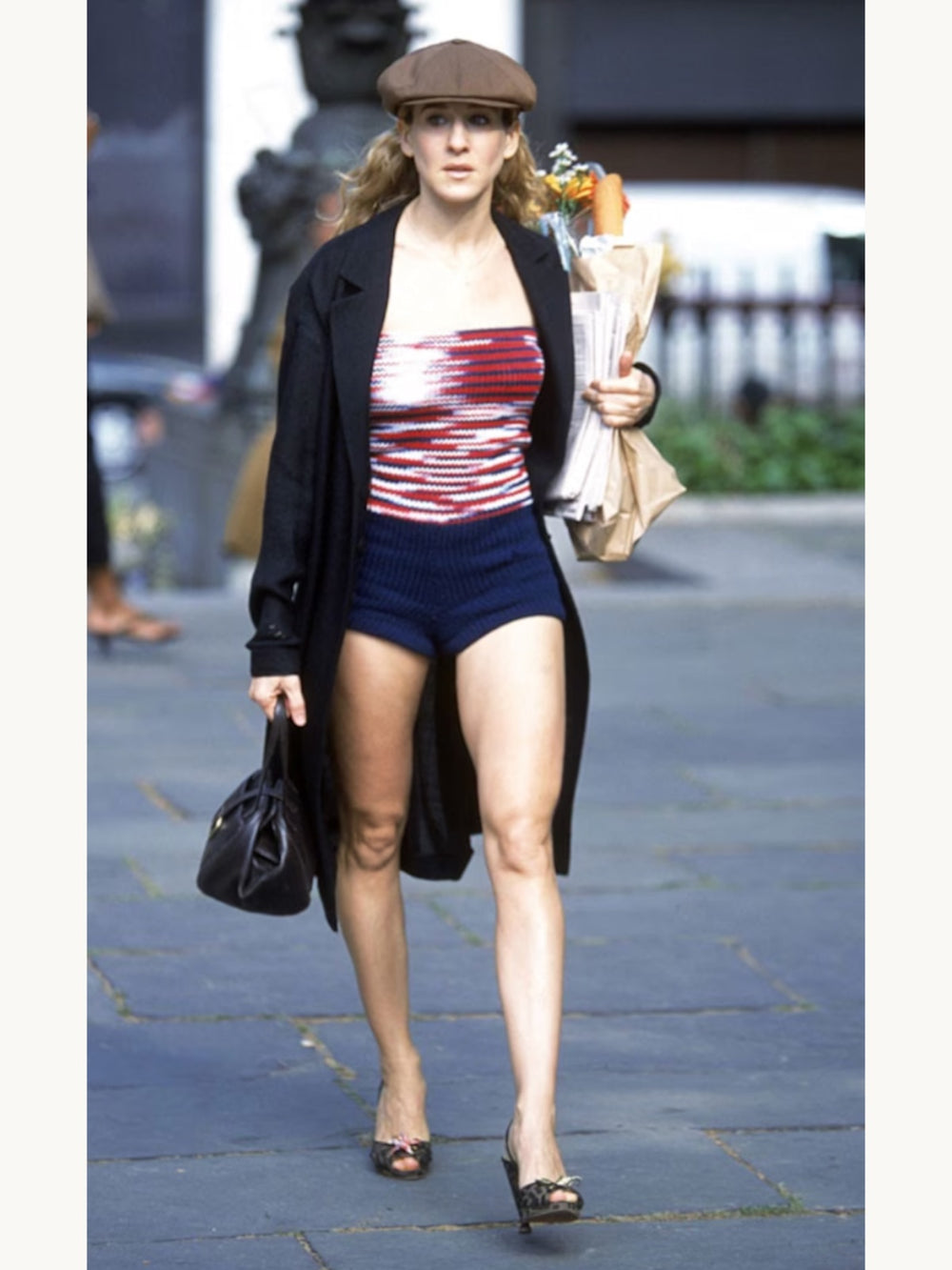 Prada Spring 2001 Black Viscose Long Jacket ASO Carrie Bradshaw