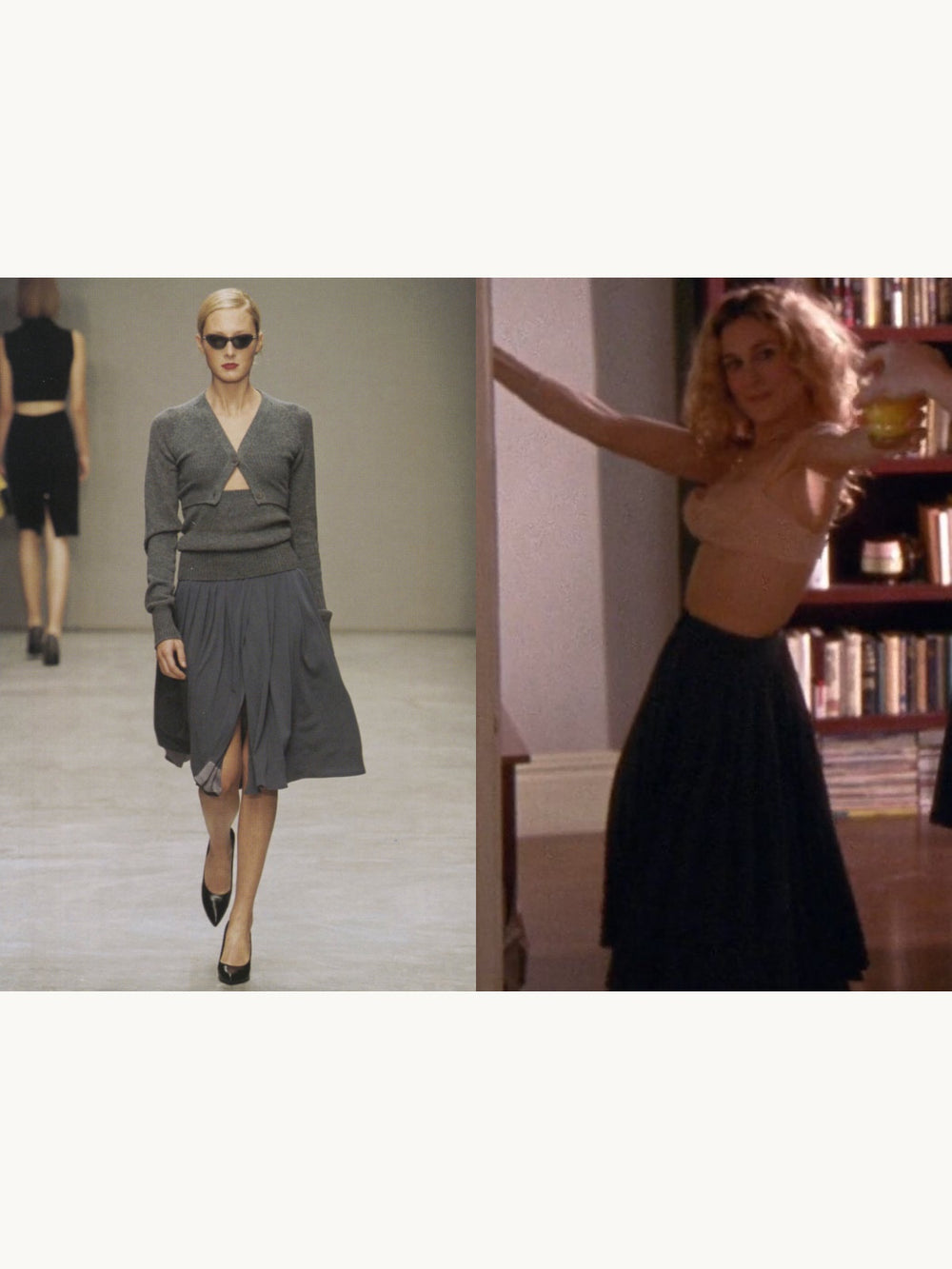 Prada Spring 2001 Pleated Viscose Skirt ASO Carrie Bradshaw