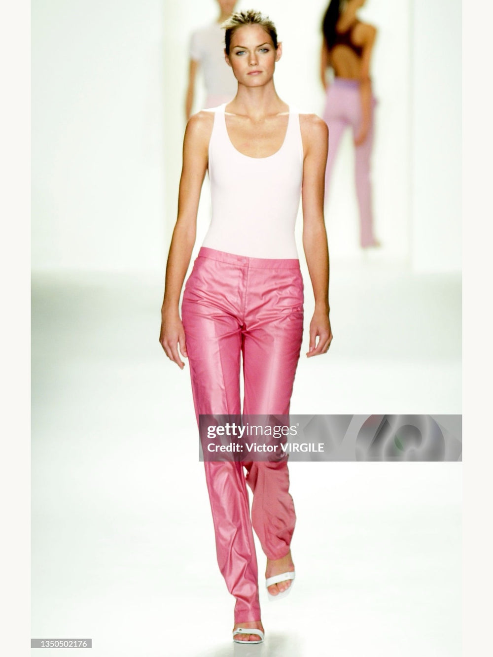 Calvin Klein Collection Spring 2001 Sporty Pink Trousers Pants | Vintage 2000s