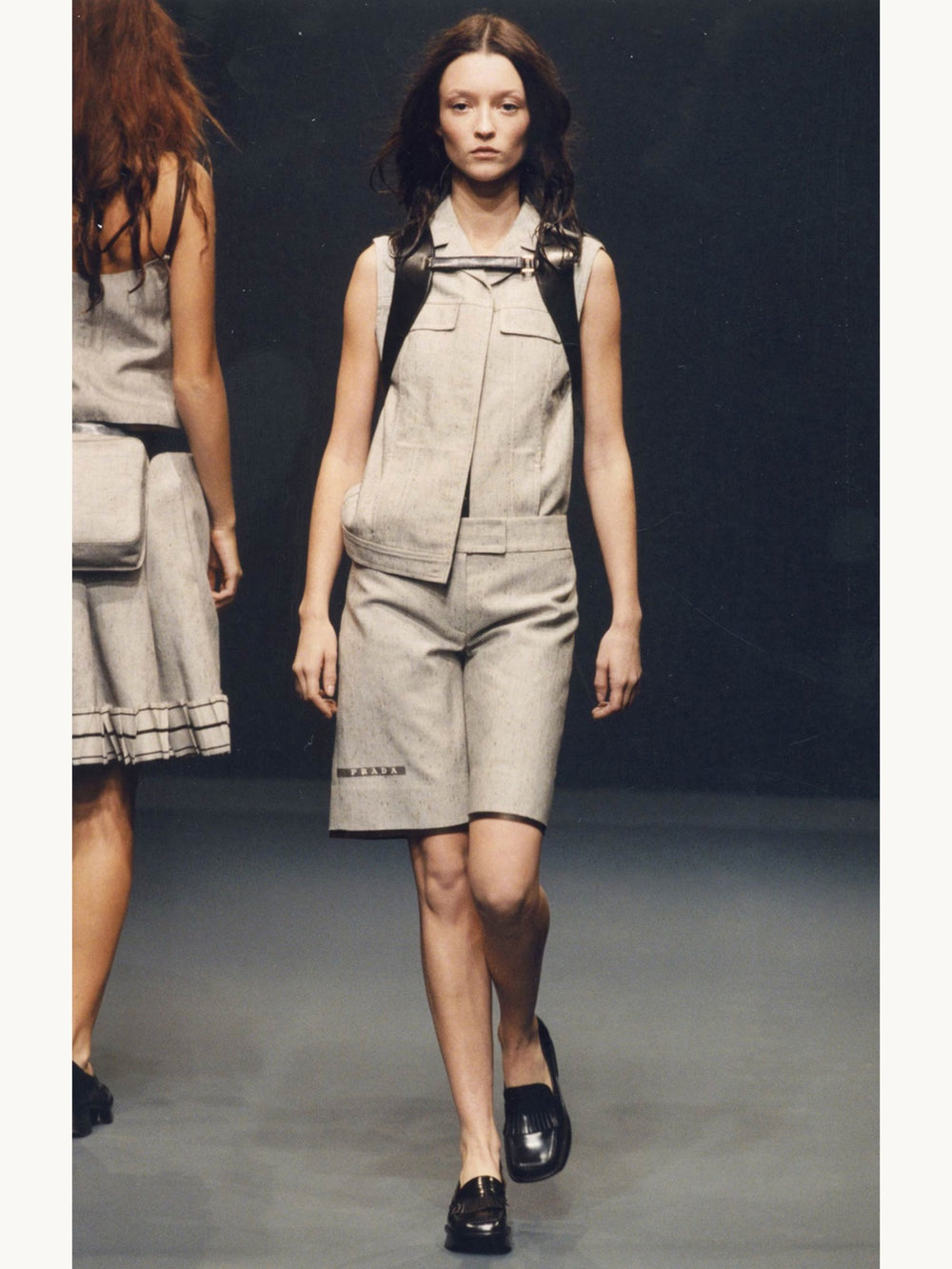 Prada Spring 1999 Boxy Grey Cotton & Linen Vest