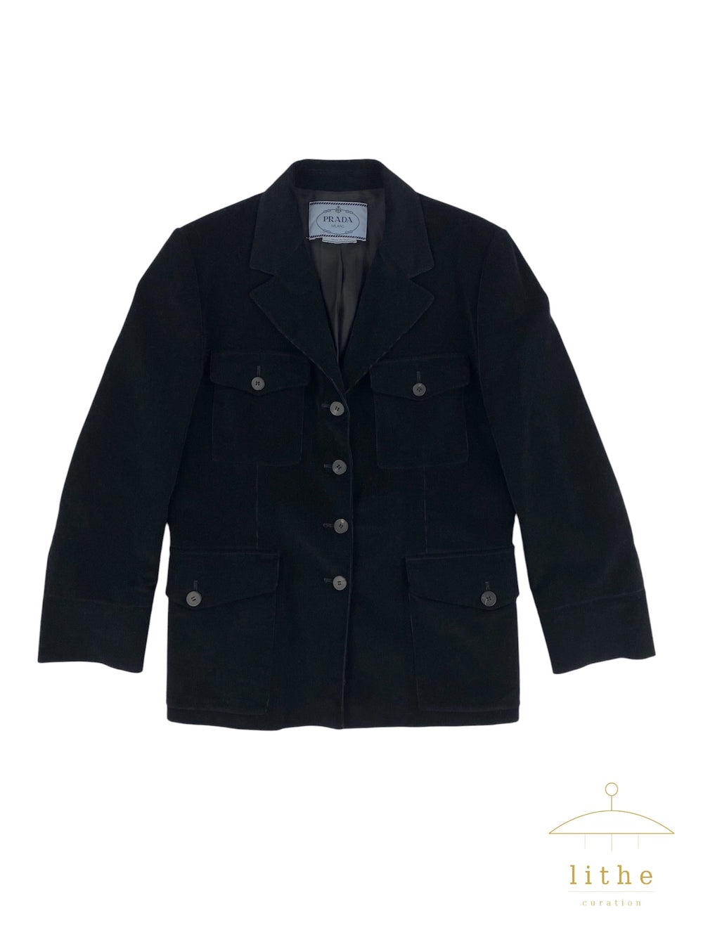 Prada Fall 1993 Black Cotton Corduroy Jacket