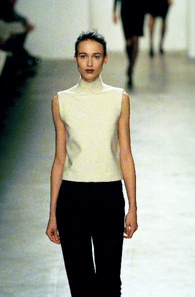 Calvin Klein Collection Fall 1999 White Mock Neck Top