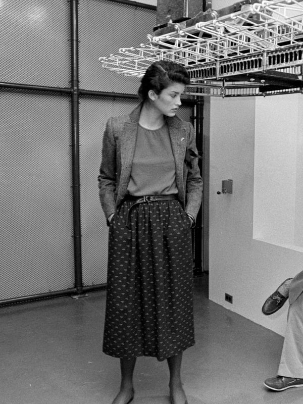 Calvin Klein Fall 1975 Collection Print Wool Skirt
