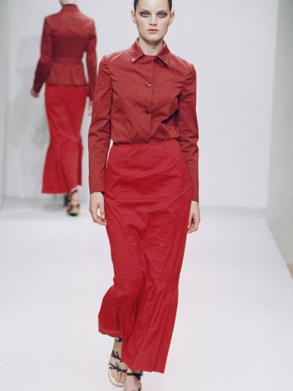 Prada Spring 1997 Red Button Top