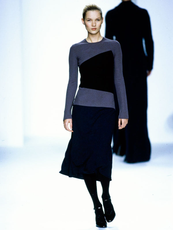 Calvin Klein Collection Fall 1996 Pieced Jersey Mesh Dress