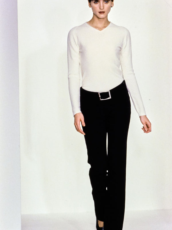 Calvin Klein Collection Spring 1996 Chevron Knit Cashmere Sweater
