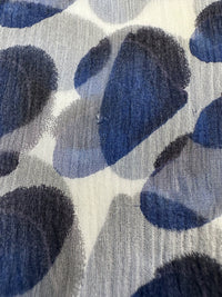 Prada Spring 2000 Blue Hearts Print Silk Chiffon Blouse