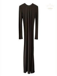 Calvin Klein Collection Fall 1996 Brown Jersey Maxi Dress
