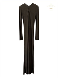 Calvin Klein Collection Fall 1996 Brown Jersey Maxi Dress