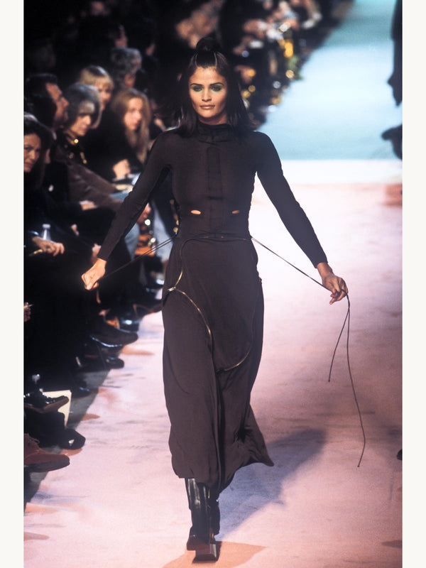 Jean Paul Gaultier Fall 1996 Zipper Cutout Jersey Evening Dress