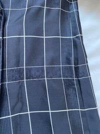 Prada Fall 1997 Navy Silk Grid Coat