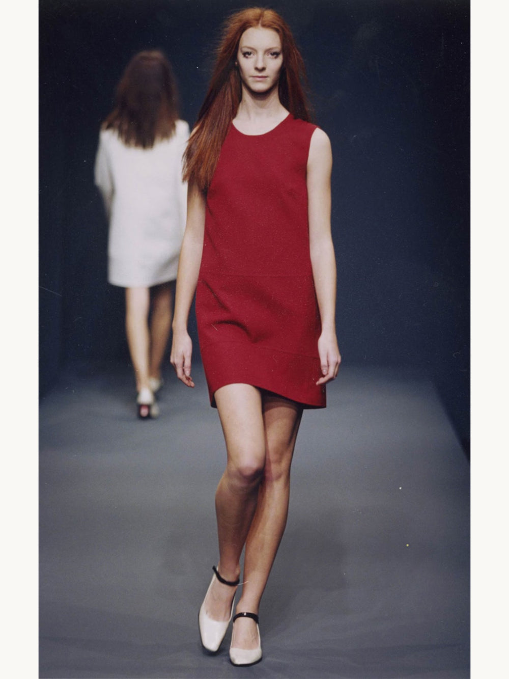 Prada Fall 1998 Cranberry Red Shift Dress