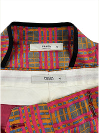 Prada Spring 2008 Fairy Pink & Electric Blue Silk Ensemble Set