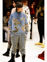 Jean Paul Gaultier Equator Fall 1984 Floral Sweater Knit Pants