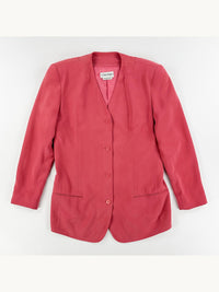 Calvin Klein Collection Spring 1992 Pink Collarless Silk Blazer