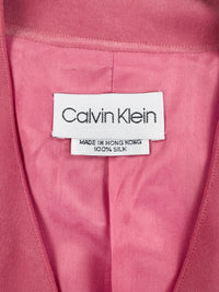 Calvin Klein Collection Spring 1992 Pink Collarless Silk Blazer
