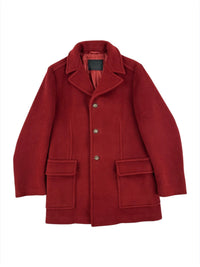 Prada Fall 1996 Mens Red Wool Coat | Vintage 1990s