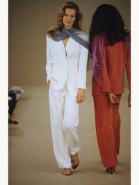 Calvin Klein Collection Spring 1992 Pink Collarless Silk Blazer