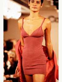 Calvin Klein Collection Spring 1992 Pink Collarless Silk Blazer