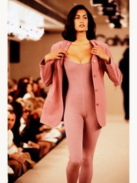 Calvin Klein Collection Spring 1992 Pink Collarless Silk Blazer