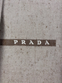 Prada Spring 1999 Pleated Linen Cotton 'PRADA' Strip Skirt