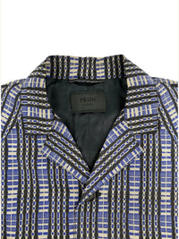 Prada Spring 2008 Mens Blue Fairy Print Silk Coat | Vintage 2000s