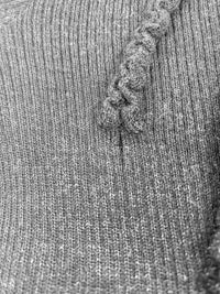 Jean Paul Gaultier Fall 1995 Grey Ruffle Front Wool Turtleneck Sweater
