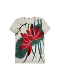 Vivienne Tam Spring 1999 Lotus Print Mesh Top | Vintage 1990s Carrie Bradshaw