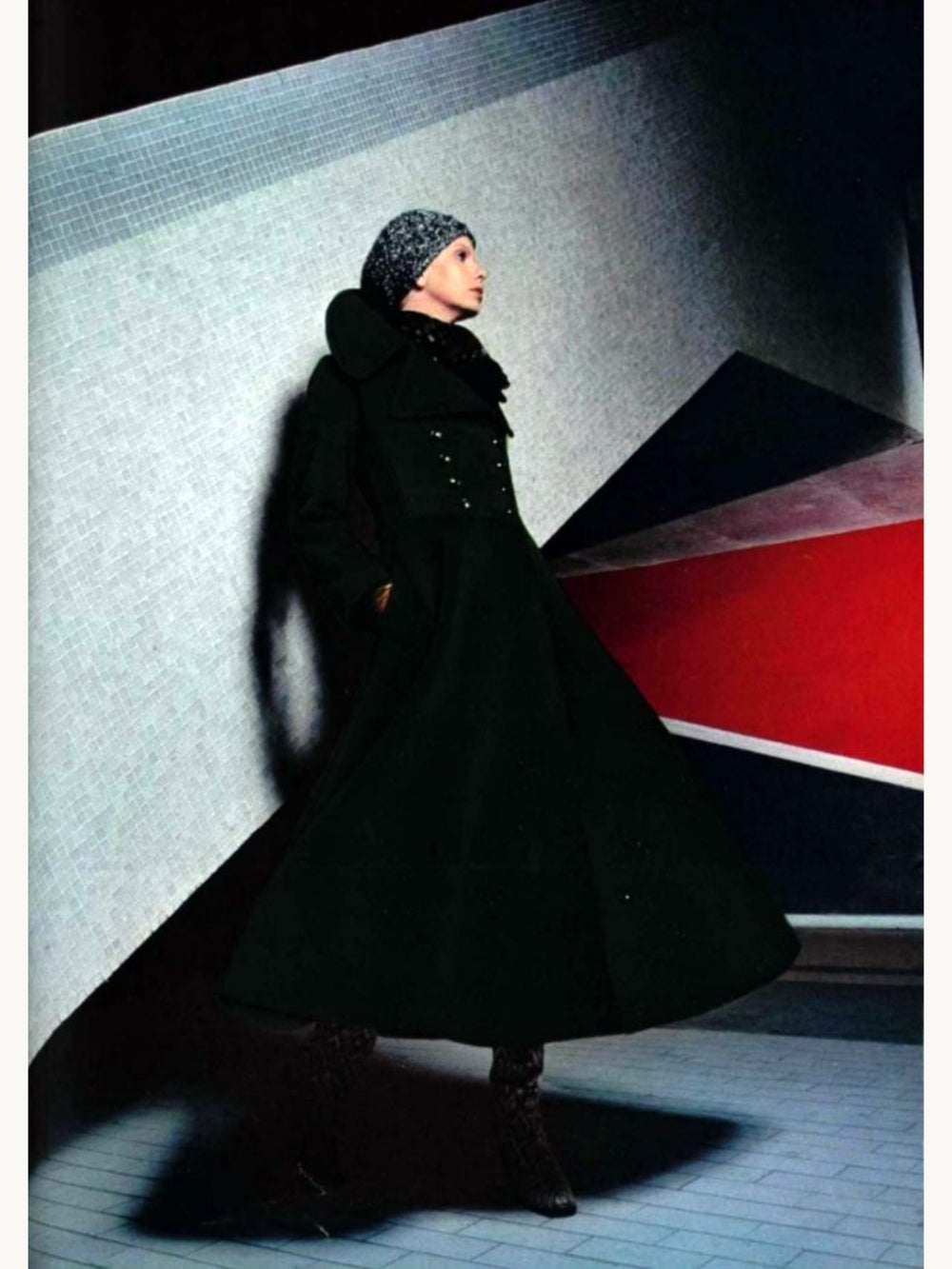 Yves Saint Laurent Fall 1970 Velvet Double Breasted Maxi Coat