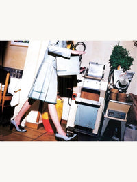 Prada Spring 1999 Pleated Linen Cotton 'PRADA' Strip Skirt