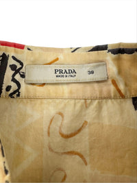 Prada Spring 2004 Milan Postcard Print Cotton Sleeveless Top | Vintage 2000s