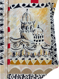 Prada Spring 2004 Milan Postcard Print Cotton Sleeveless Top | Vintage 2000s