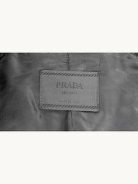 Prada Fall 1996 Black Wool Jacket Coat | Vintage 1990s Carolyn Bessette Kennedy Natalie Portman