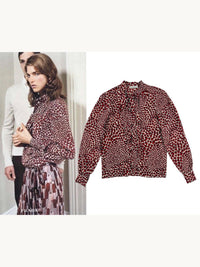 Prada Spring 2000 Red Hearts Print Silk Blouse | Vintage 2000s