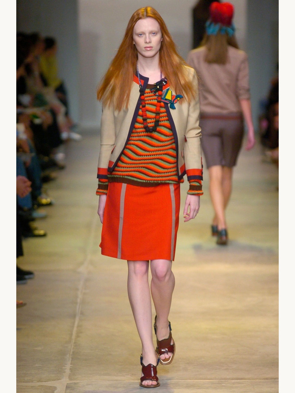 Prada Spring 2005 Multicolor Color Block Skirt