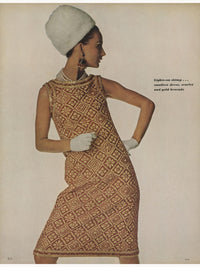 Larry Aldrich 1965 Brocade Tapestry Column Dress