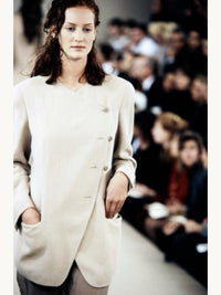 Calvin Klein Collection Spring 1993 Asymmetrical Linen Jacket