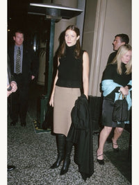 Calvin Klein Collection Fall 1999 Camel Brown Skirt w/ Nylon Inserts