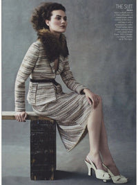Prada Fall 2000 Neutral Browns Stripe Tweed Skirt