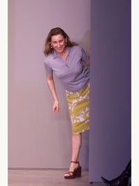 Prada Spring 2001 Red Carnation Print Pencil Skirt
