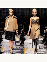 Prada Fall 2010 Camel Hair Ruffle Hem Skirt