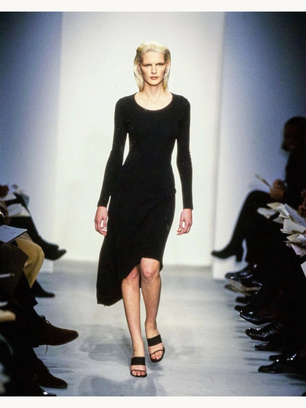 Calvin Klein Collection Spring 1997 Asymmetrical Hem Dress