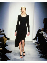 Calvin Klein Collection Spring 1997 Asymmetrical Hem Dress