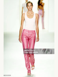 Calvin Klein Collection Spring 2001 Sporty Pink Trousers Pants | Vintage 2000s