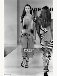 Vivienne Tam Spring 1994 Pleated Tromp L'oeil Illusion Babydoll Mini Dress