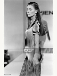 Vivienne Tam Spring 1994 Pleated Tromp L'oeil Illusion Babydoll Mini Dress