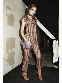 Prada Spring 2008 'Fairy' Orange & Pink Wavy Print Silk Top