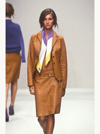 Prada Spring 2000 Tan Ostrich Leather Skirt