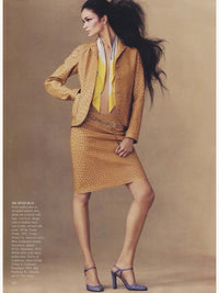 Prada Spring 2000 Tan Ostrich Leather Skirt