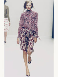 Prada Spring 2000 Red Hearts Print Silk Blouse | Vintage 2000s